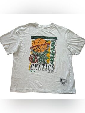 Boston Celtics Mitchell & Ness NBA Champs Vibe Vintage T-Shirt White Men’s XL